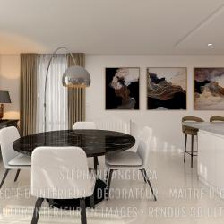 SALLE À MANGER : APPARTEMENT VEFA EN RENDUS 3D ULTRA HD