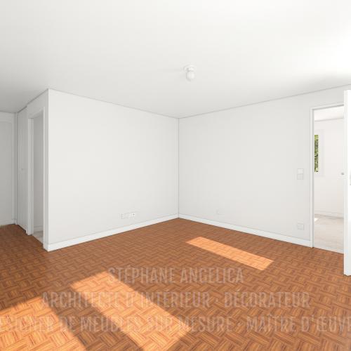 PROJET D'UN APPARTEMENT VIDE DE 65,70 M² : AVANT