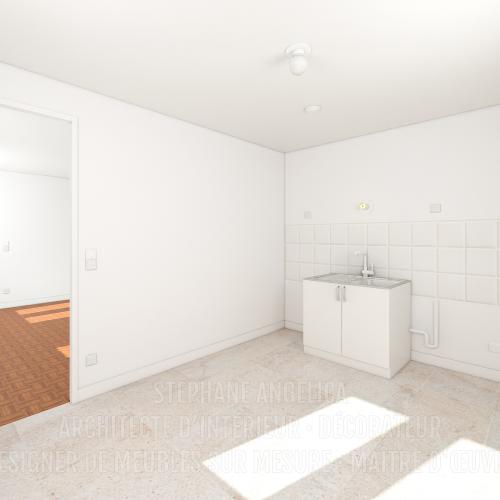 PROJET D'UN APPARTEMENT VIDE DE 65,70 M² : AVANT
