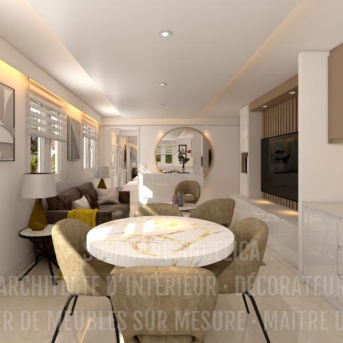 PROJET APPARTEMENT DE 65,70 M² · APRÈS : RÉNOVATION ET AGENCEMENT DE MEUBLES SUR MESURE