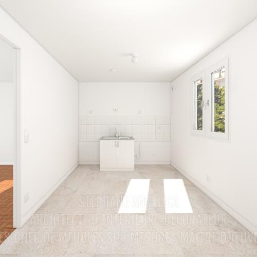 PROJET D'UN APPARTEMENT VIDE DE 65,70 M² : AVANT