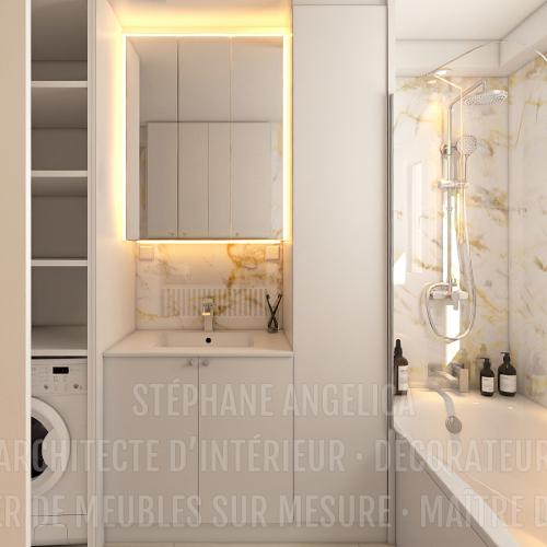 PROJET APPARTEMENT DE 65,70 M² · APRÈS : RÉNOVATION ET AGENCEMENT DE MEUBLES SUR MESURE