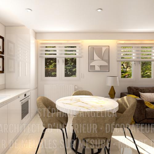 PROJET APPARTEMENT DE 65,70 M² · APRÈS : RÉNOVATION ET AGENCEMENT DE MEUBLES SUR MESURE