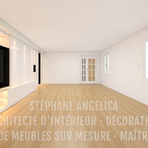 MEUBLE TV SUR MESURE · SANS LA DÉCORATION DE LA PIÈCE