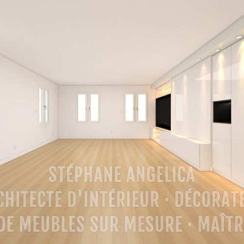 MEUBLE TV SUR MESURE · SANS LA DÉCORATION DE LA PIÈCE